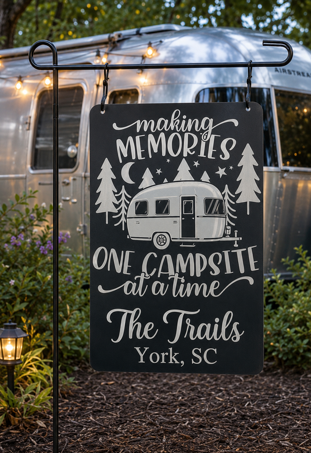 Personalized Camping Metal Garden Sign